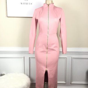 Zipper Front Knit Dress